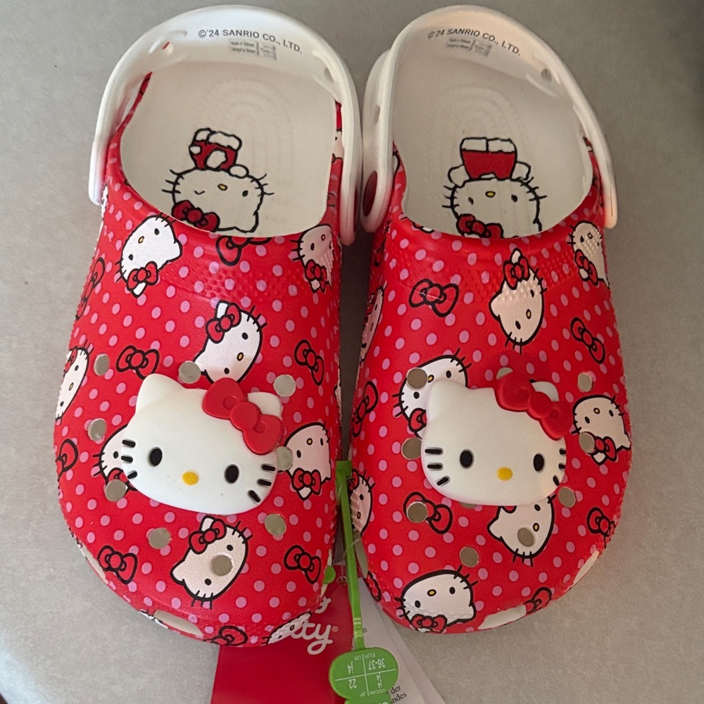 Hello Kitty Polka Dot Red Kids Slippers